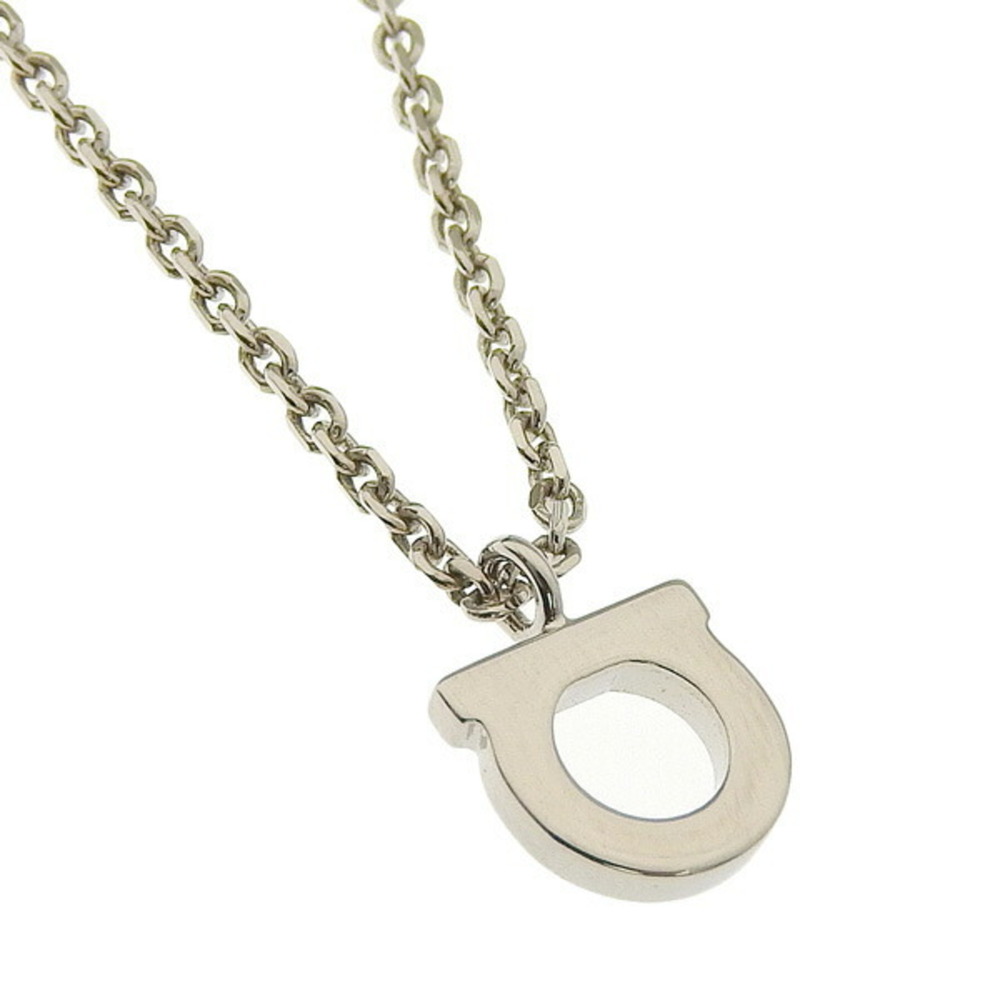 Salvatore Ferragamo Ferragamo Light Stone Gancini Necklace Silver Women's_6
